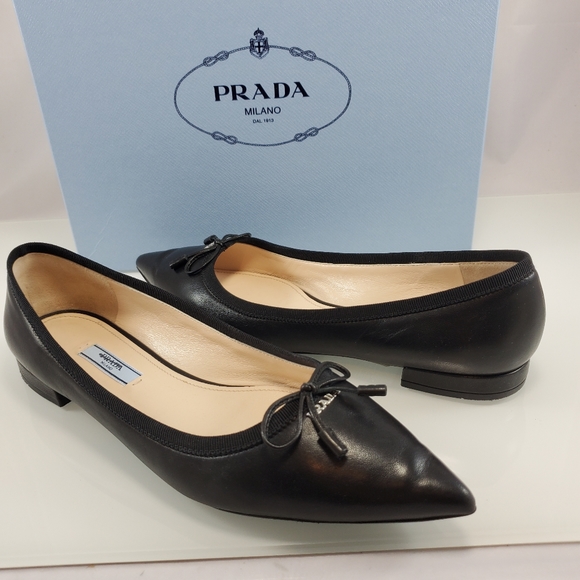 Prada Black Pointed Toe Flats - Picture 11 of 12